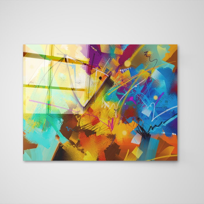 Wallity Cuadro Decorativo de Cristal Templado Multicolor 50 x 70 cm